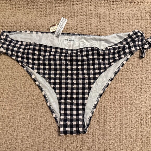Aerie Cheeky Gingham Checkered Black and White Bikini Bottoms NWT - Picture 2 of 4